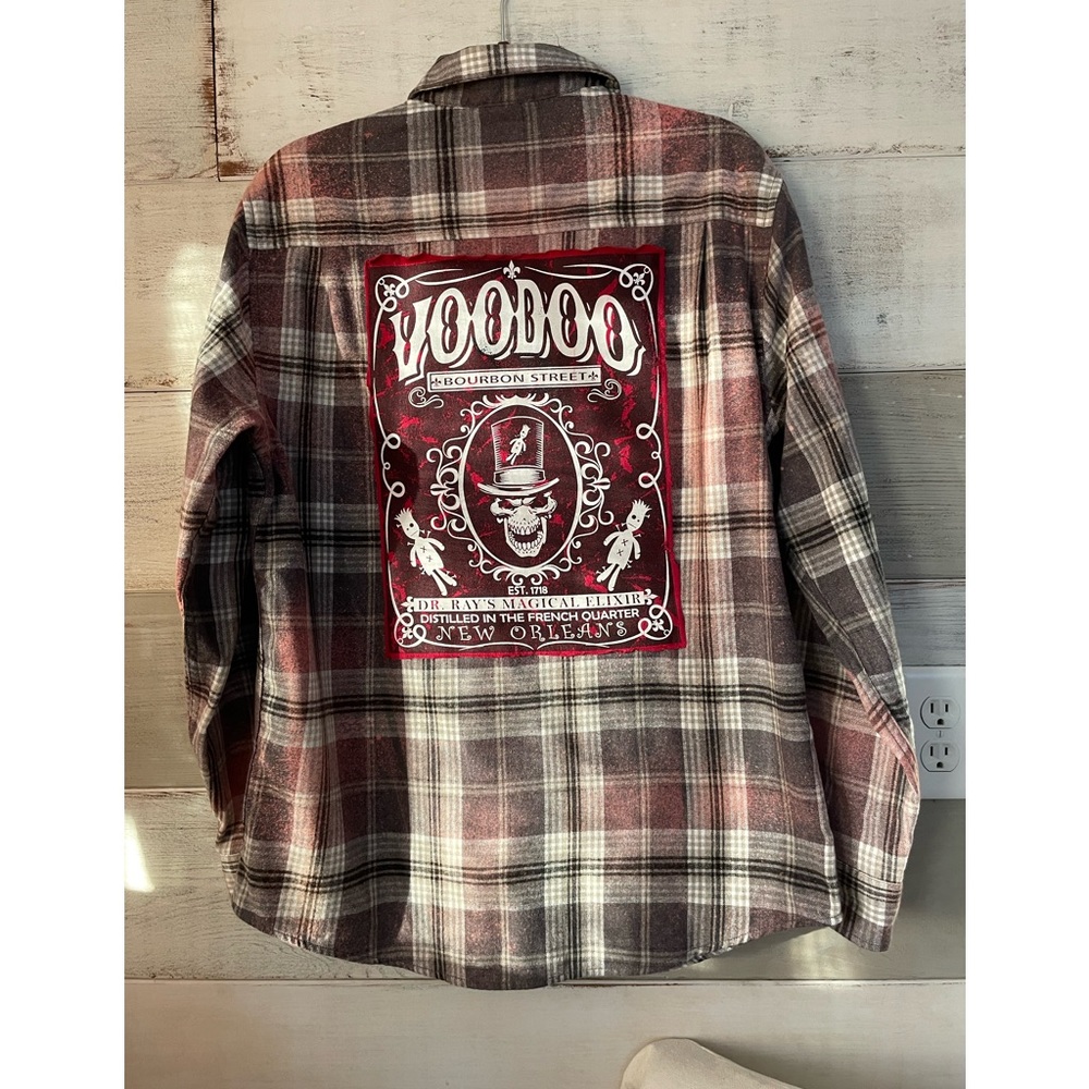 Distressed Voodoo logo Flannel